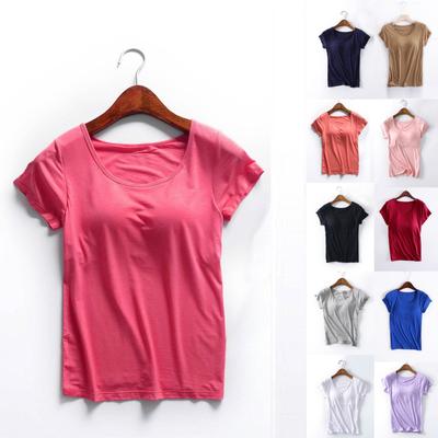 Women's Solid Color Chest Pad Cup One Yoga Bottom Shirt Women's Tank Top Underwear EMA