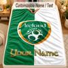 Flannel BlanketIreland Rugby Custom Name Text Personalized Soft Warm Throw Blanket Home Decor Gift