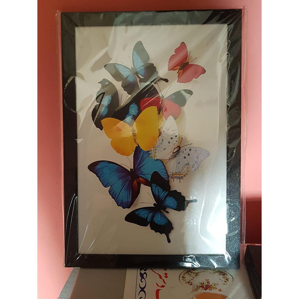 Målningar Fjäril Modern Konst UV-lackerad Målning med Ram för Heminredning (Flerfärgad, 14" x 20")