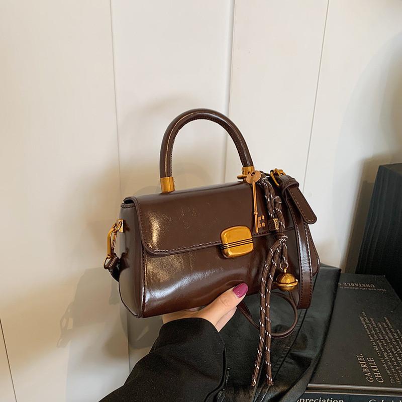 Ielgy Ladies Bag High-End Fashion Autumn Winter Retro All-Match One-Shoulder Cross-Body Small