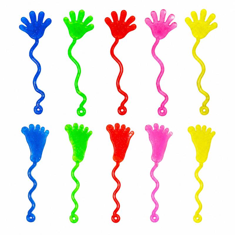 10/20/30pcs Sticky Hands  Feet Toy Elastic Squishy Slap Palm Foot Stress Relief Fidget for Kids Birthday Party Favor Supplies