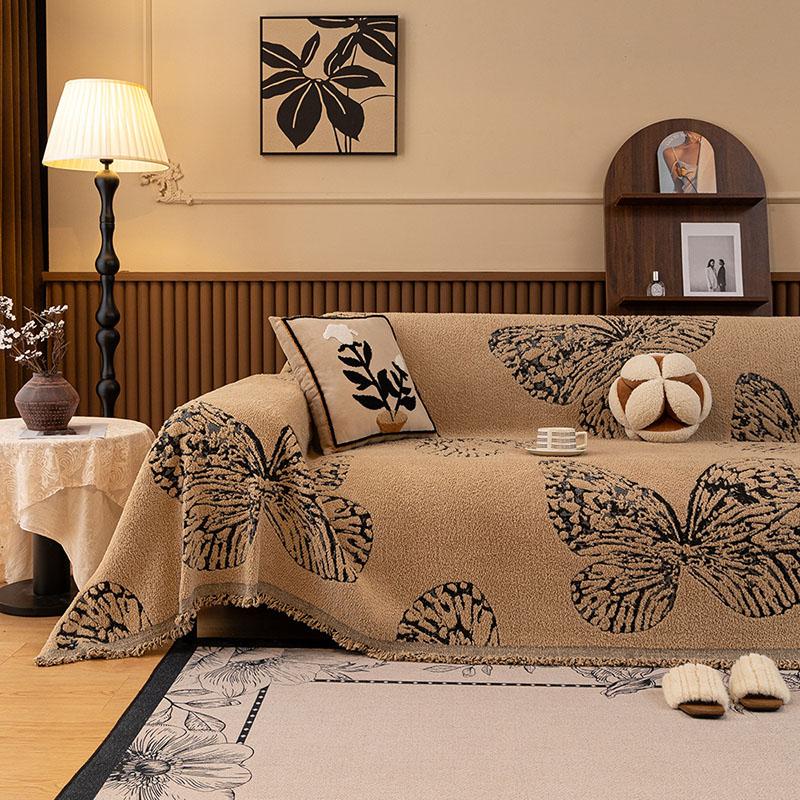 Nordic Anti Slip Butterfly Sofa Towel Luxury Thick Blanket For Office Home High Quality Furniture Protection Sofa Slipcover