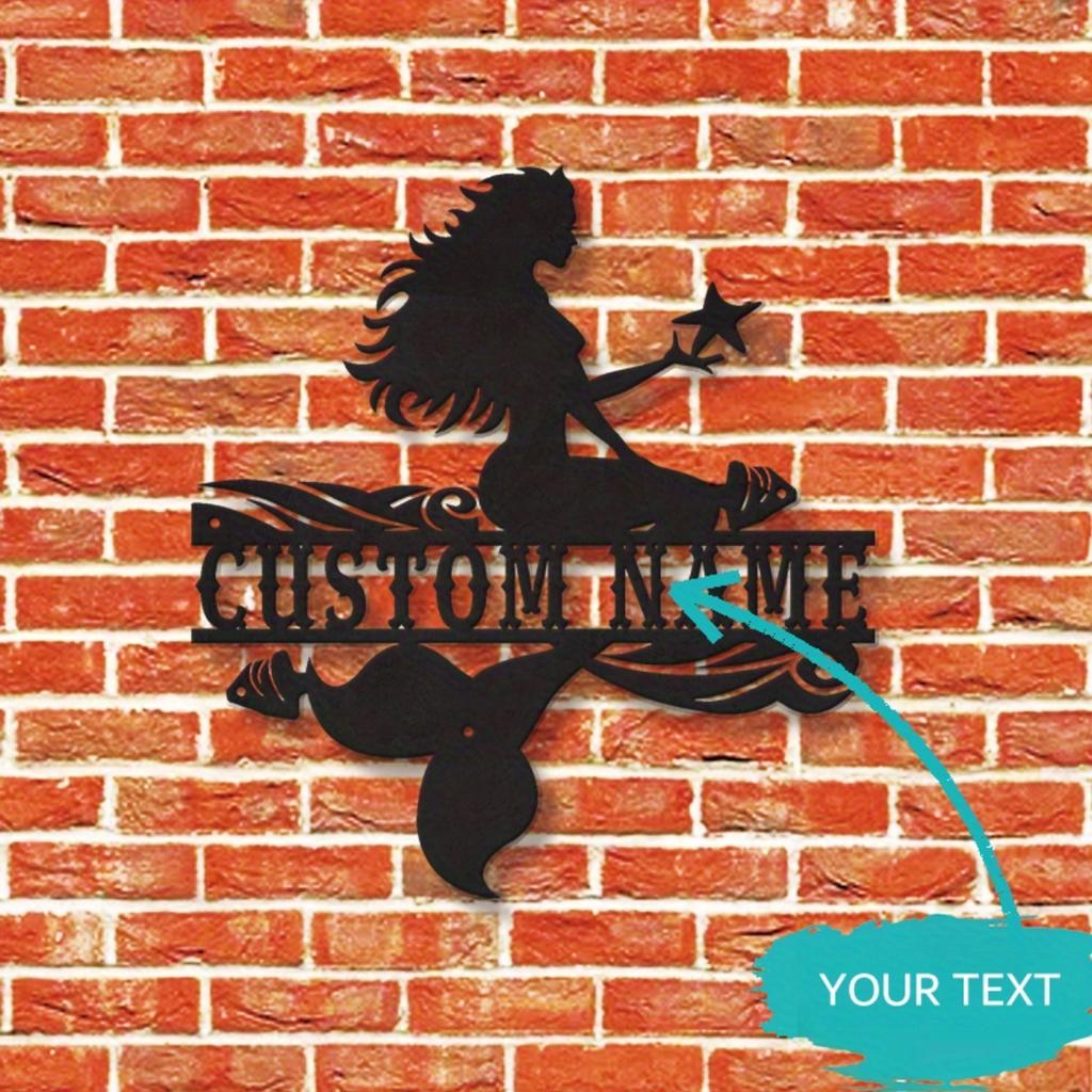 Personalized Mermaid Metal Wall Art Custom Decor Unique Hanging Accent