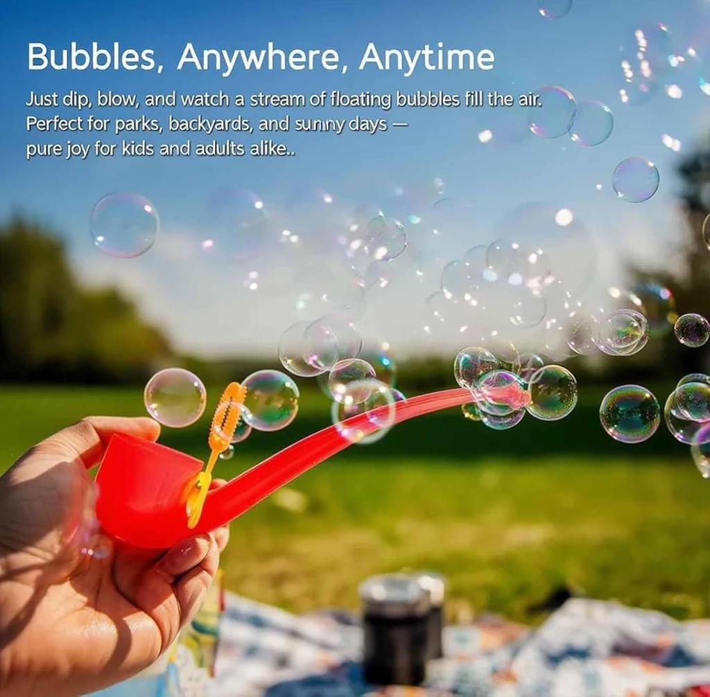 4Pcs Retro Bubble Wands In Blue Green Red Black, 3D Vintage Design, Smooth Lightweight, Long Thick Bubbles for All Ages