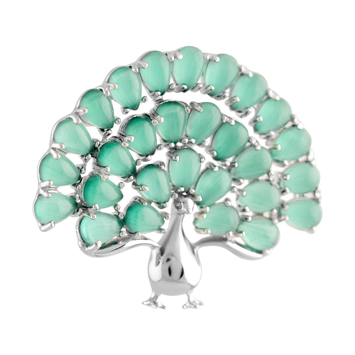 

Срібна брошка з котячим оком (2109389)