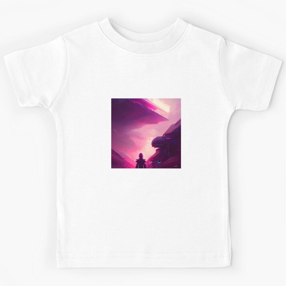FUTURE CITY DRAWING #001 (FRAMED) Kids T-Shirt 110