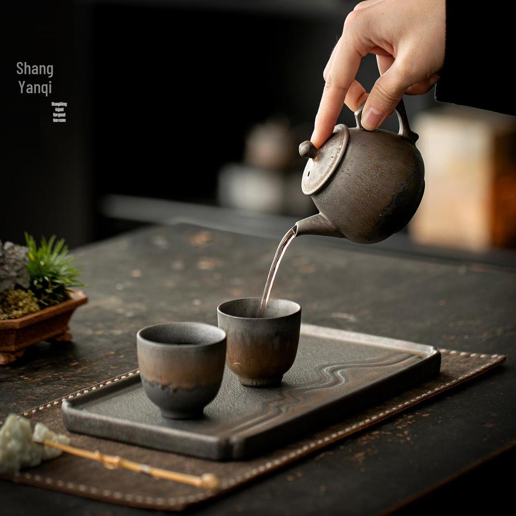 High-End Chinese Kung Fu Tea Set: Includes Teapot, Two Cups, and Tray for Two-Person Brewing