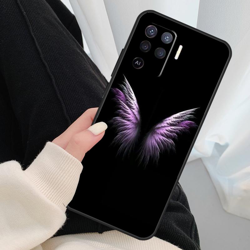 Fantasy Angel Girl Wings Case For Oppo A54 A74 A94 A18 A57 A17 A77 A38 A58 A78 A98 A80 A60 A40 A96 A76 A16 A15 A5 Pro