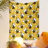 Cute Bumblebee Pattern On Yellow Background Patterned Tapestry Home Decor, Suitable for Bedroom and Living Room, Gift