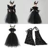 Classic Halloween Cartoon Cosplay Costume Suit For Kids- Maleficent Character Dress