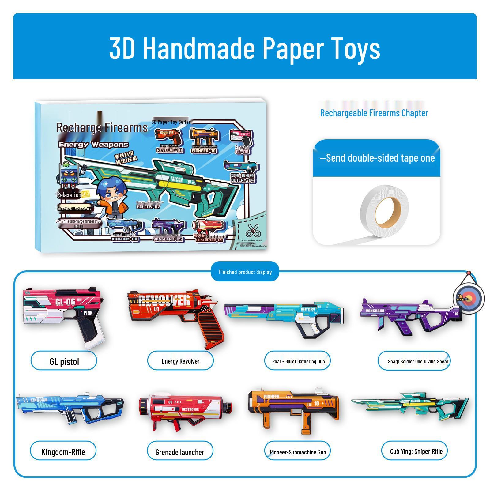 3D Origami Book for Boys: DIY Gun, Airplane & Rocket Craft Kit - Educational & Creative Toy