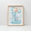 Poster Letter "I" With Balloons And Elephant Poster Letter "I" With Balloons And Elephant, 30X40 Cm, Frame Wooden Light Oak, Paper Matte 230 Gsm