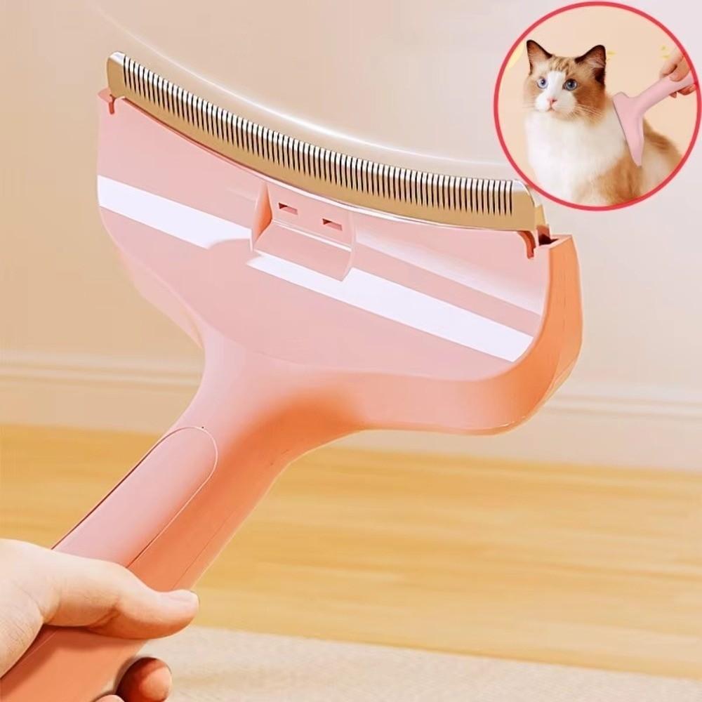 Plastic Tooth Cat Detangling Brush Anti Tangle Arched Head Pet Hair Trimming Ergonomic Handle Washable Pet Hair Remover Comb