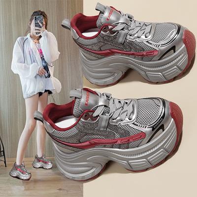 Thick-soled Heightening Dad Shoes Women's Spring and Autumn New Muffin Sports and Leisure Shoes Mesh Breathable
