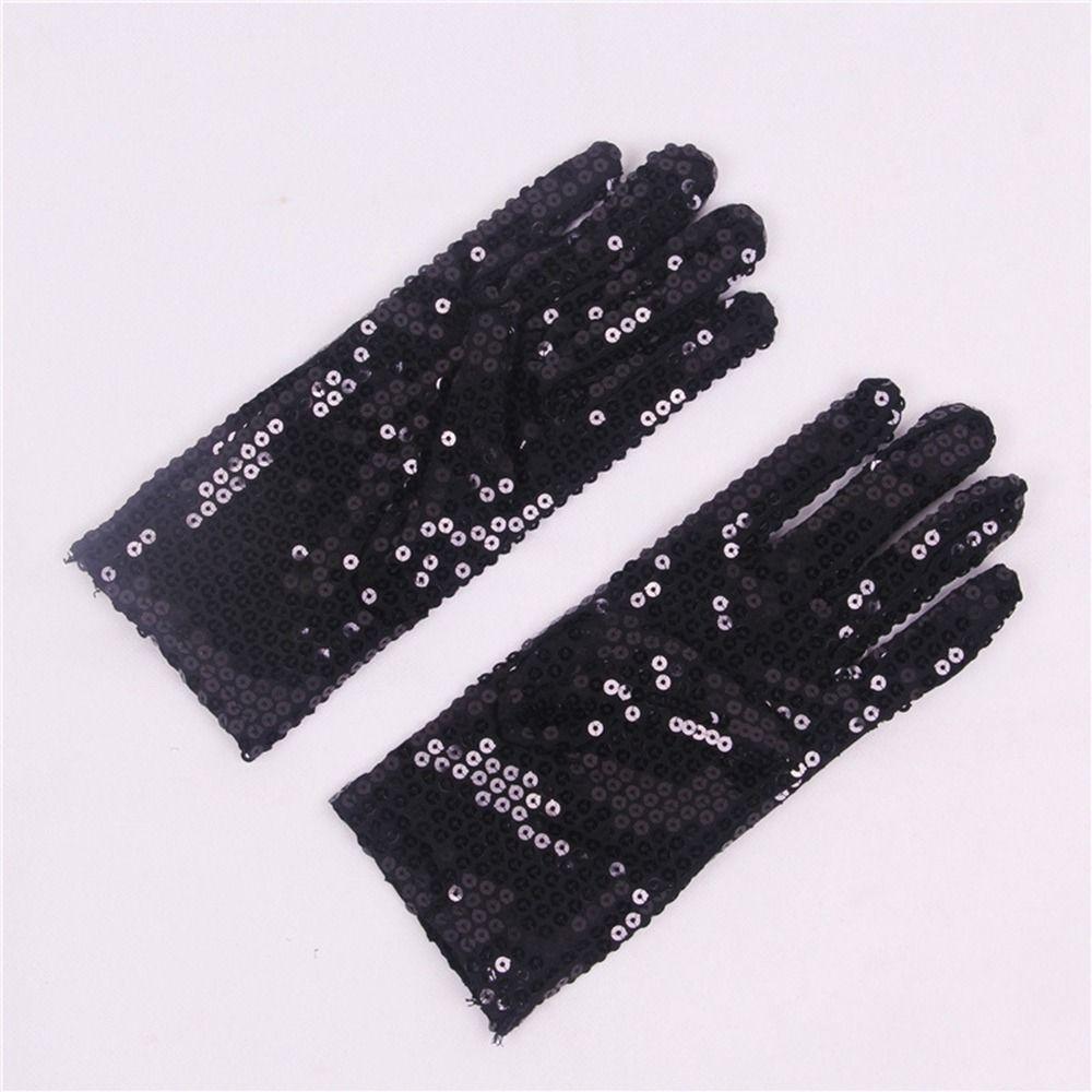

Перчатки Перчатки для косплея Корейские варежки Перчатки с пайетками Детские перчатки Блестящие варежки Женские перчатки black-Kids