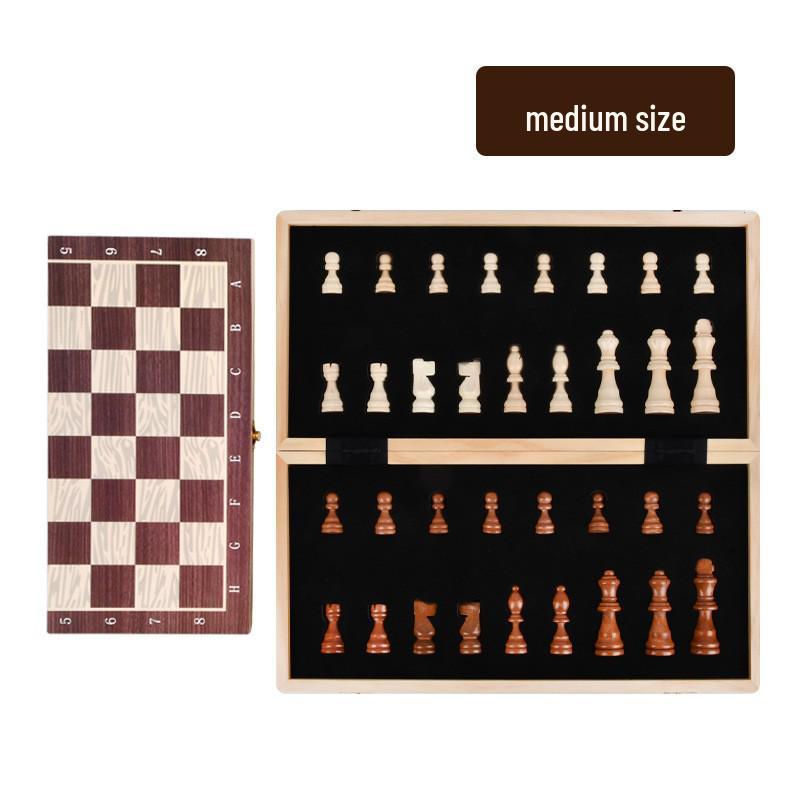 Premium Rosewood Magnetic Foldable Chess Set - High-Quality International Toy