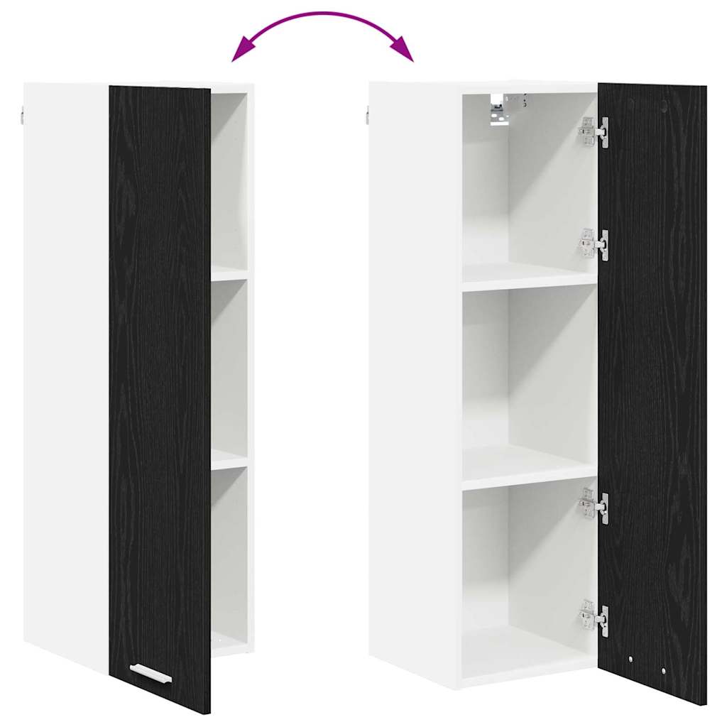Hanging Cabinet with Storage Black Oak Effect 30 x 31 x 100 cm