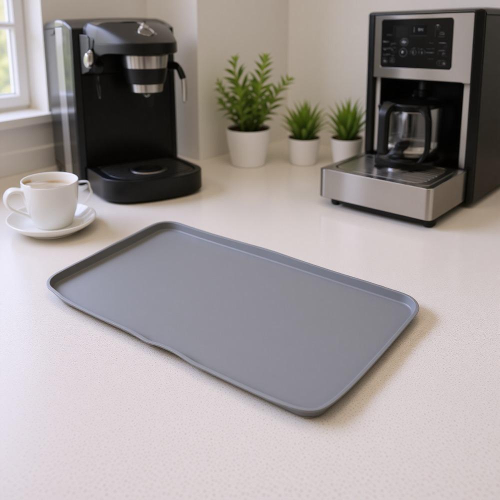 Erhöhter Rand Silikon Kaffee-Matte Geräuschreduzierung Kaffeemaschinen-Matte Arbeitsplatten-Schutz