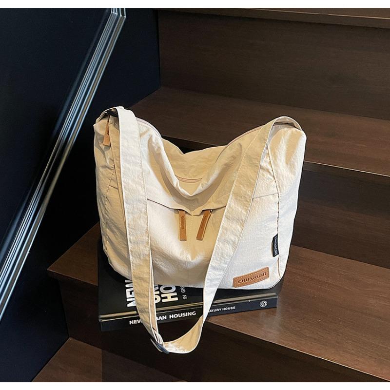 Large capacity messenger bag cloth messenger bag student bag solid color tote bag new shoulder bag versatile