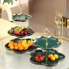 Multi-layers Iron Ceramic Fruit Plate Living Room Hoom Snack Plate Candy Bowls Nordic Dessert Shelf Rack Table Decor Fruit Plate Basket Snacks Tray