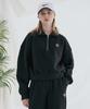 Oo Ml Collared Crop Zip-Up Sweatshirt (Black)