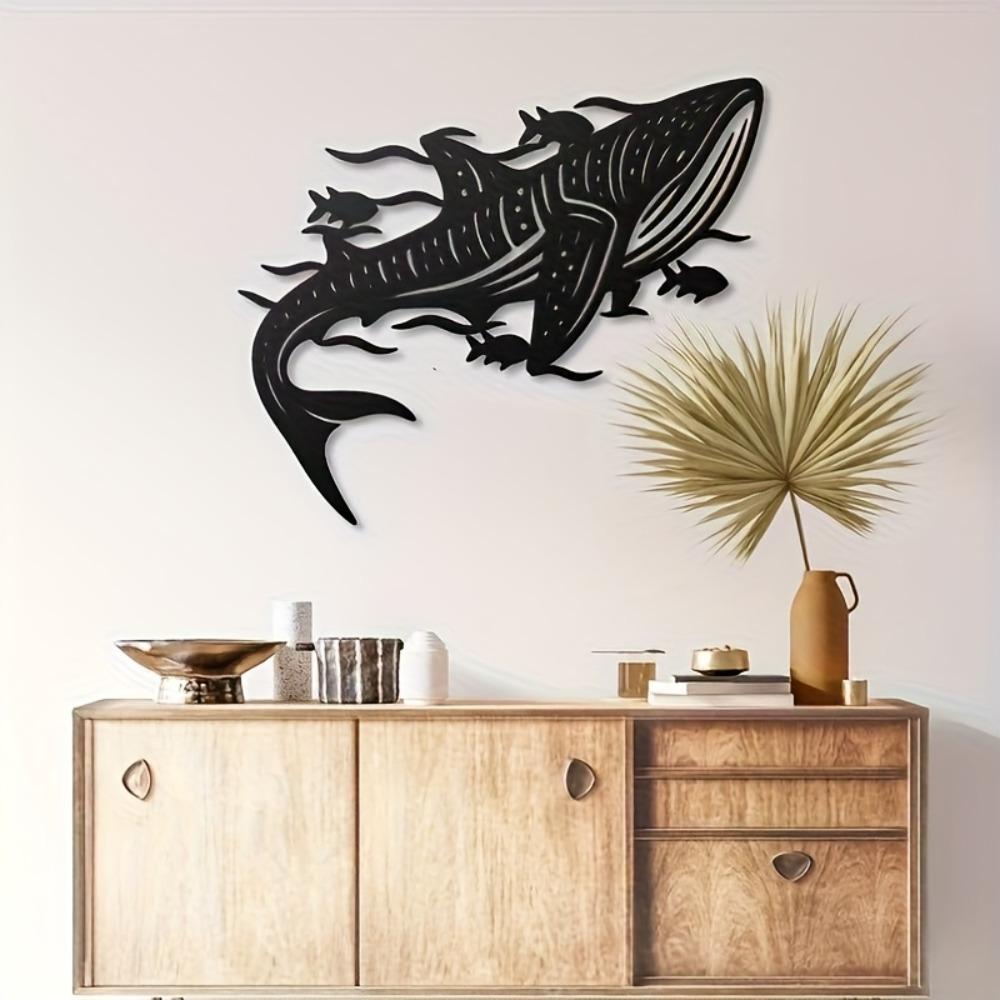 1pc Whale Shark Metal Wall Art Coastal Ocean Home Decor Decorative Item Scene Themed Party Decoration Housewarming Birthday Gift