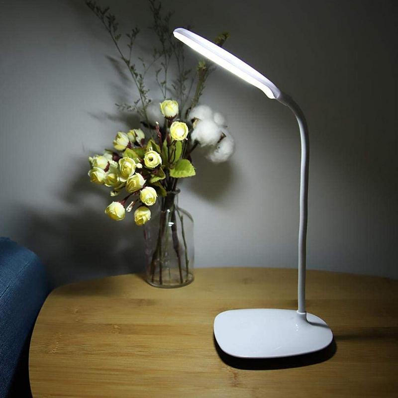 

Светодиодный настольный светильник с гибким гусиным штативом, 3 режима, забота о глазах, учебная лампа, маленькая настольная лампа, яркий ночник для общежития, предметы первой необходимости