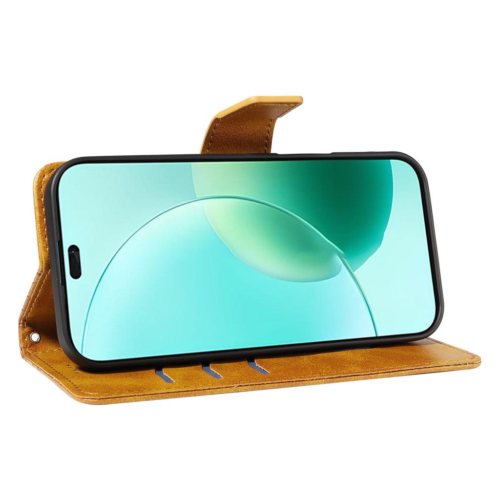 For Honor 400 Lite 5G Leather Case Wallet Stand Grids Imprinted Phone Cover with Strap