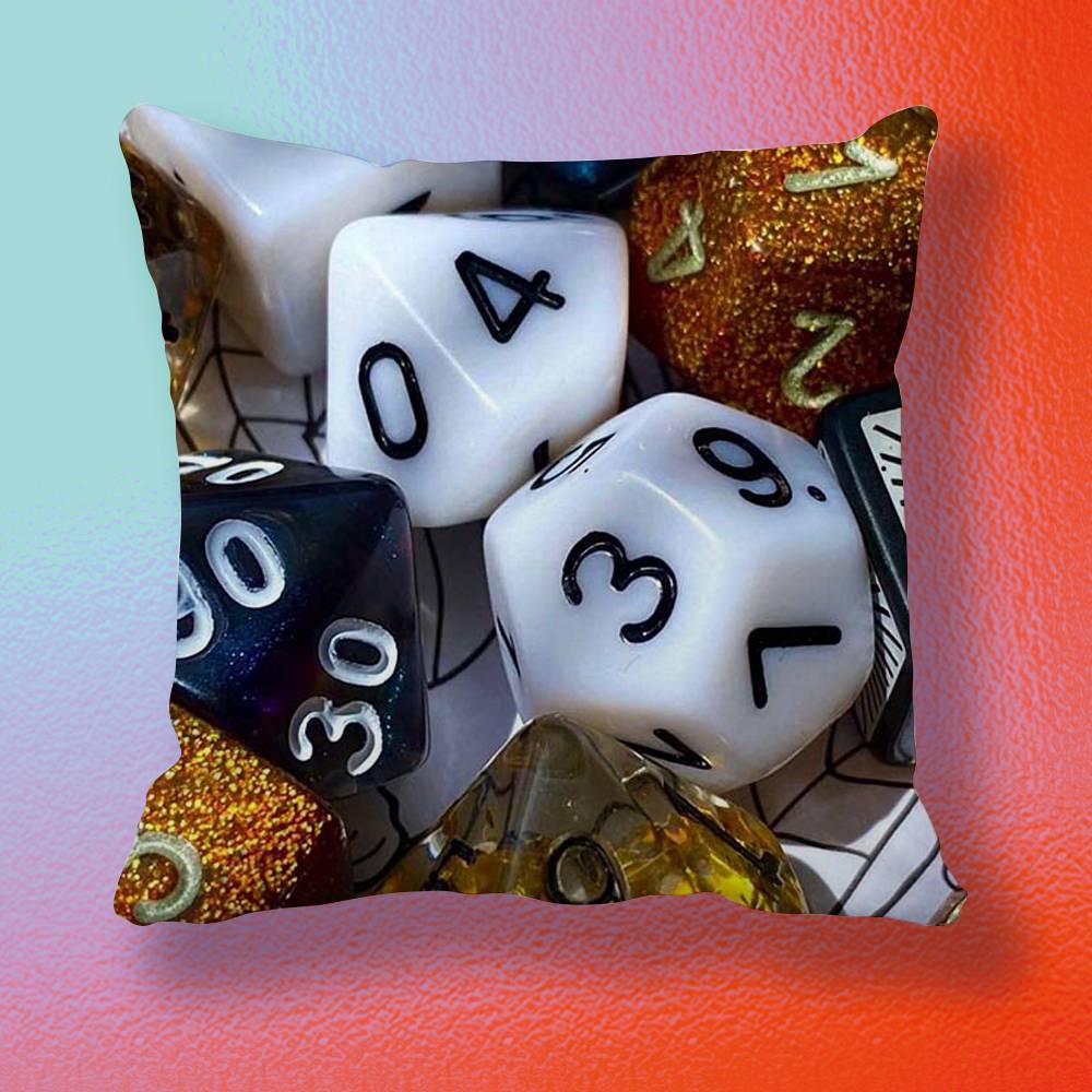 Fashion Luxury Dice  Pillow cover Soft Microfiber Pillowcase Home Sofa Decor Surprise Decorative printed