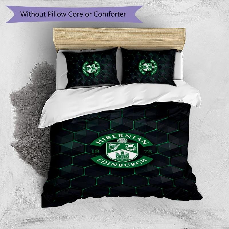 Hibernian FC Set Lenzuola Stampato 3 Pezzi Copripiumino Traspirante con Federe Biancheria da Letto Decorativa per Camera da Letto Casa