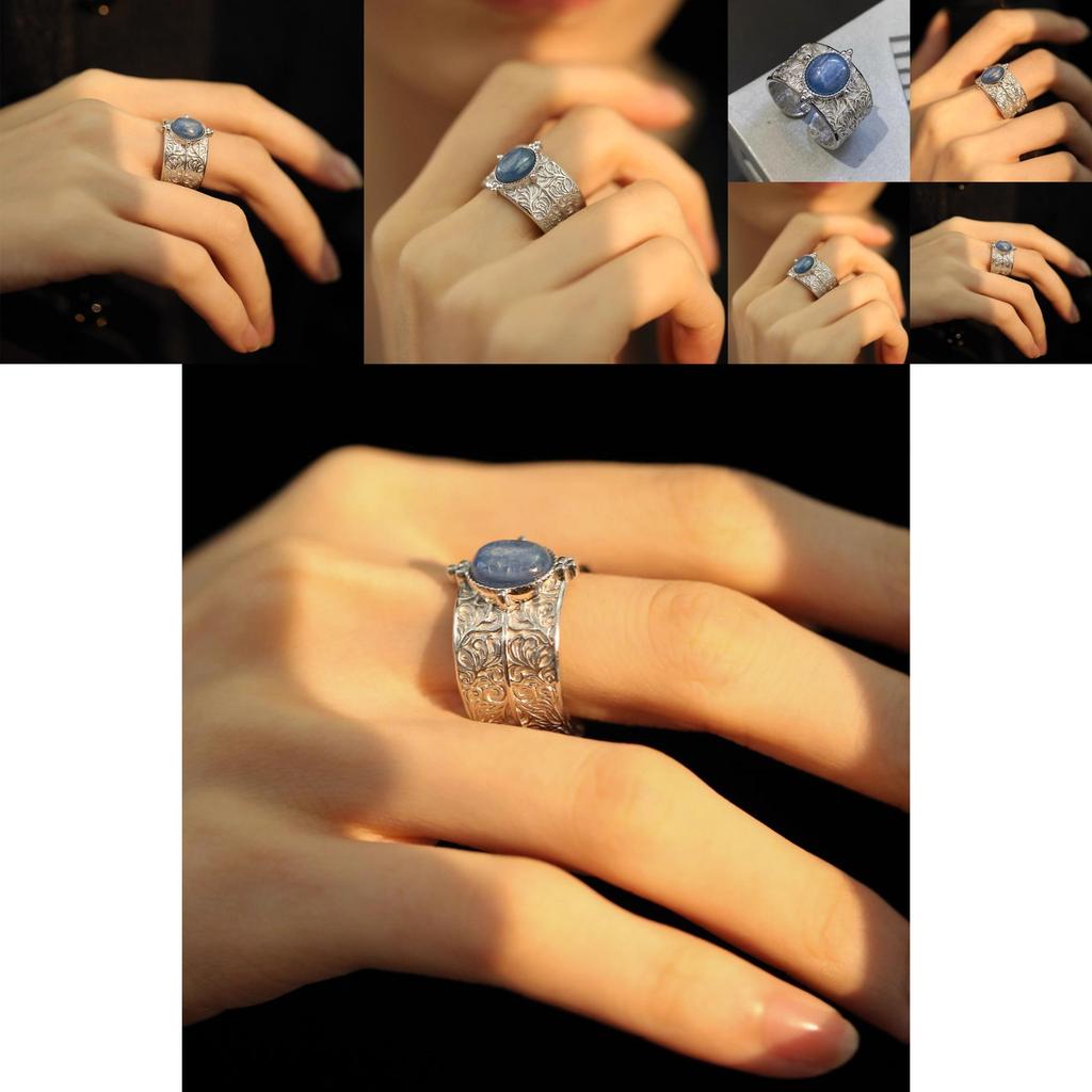 Vintage Retro Breiter Verstellbarer Geometrischer Kupferring für Damen