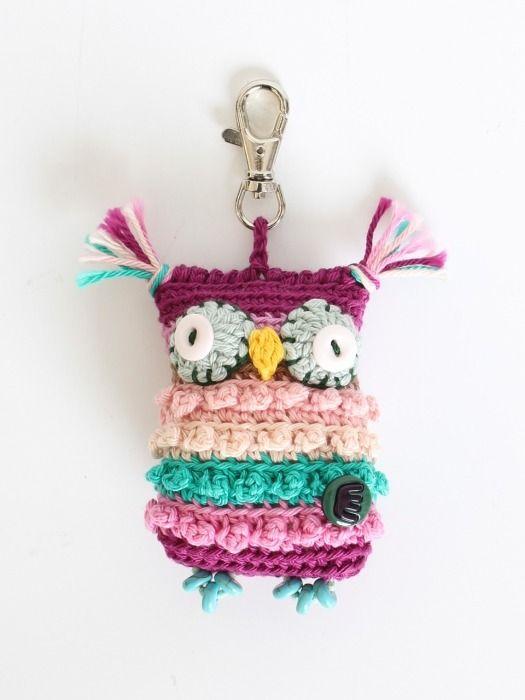 MERRYMOTIVE Owl fairy keyring (redish purple)
