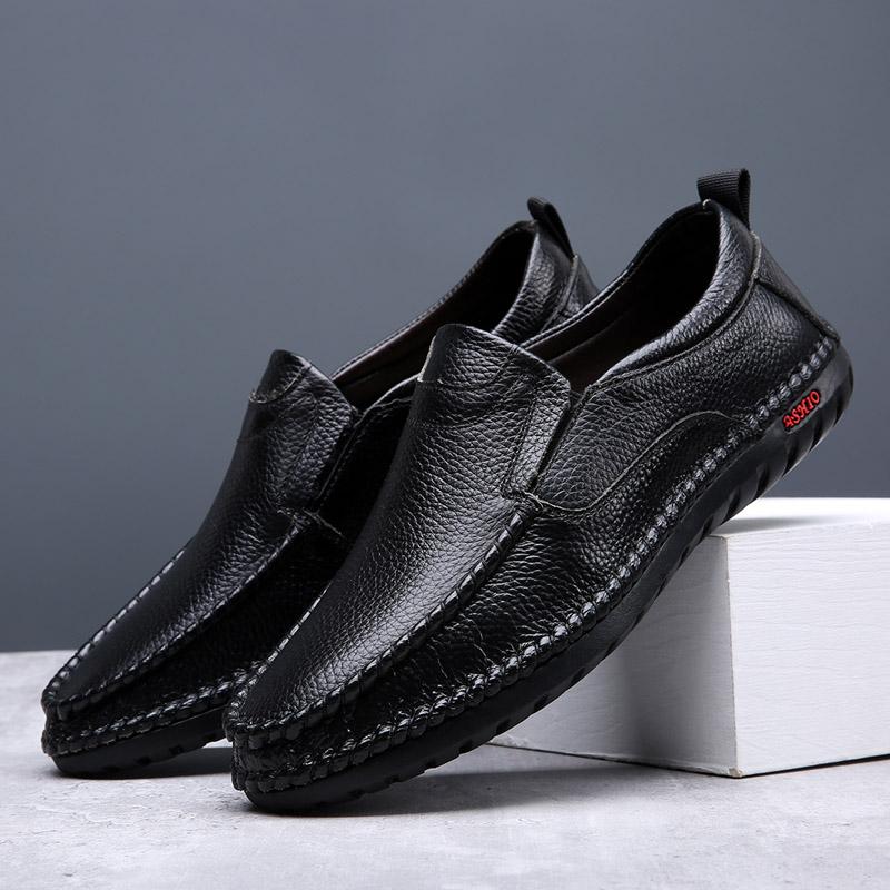 

Новейшая мужская повседневная обувь ручной работы из натуральной коровьей кожи, плоская, для улицы, мужская обувь для ходьбы, лоферы, офисная, для бизнеса, кроссовки для платья 38