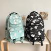 Trendy Black And Pink Casual Backpack For School Travel With Bear Print Design