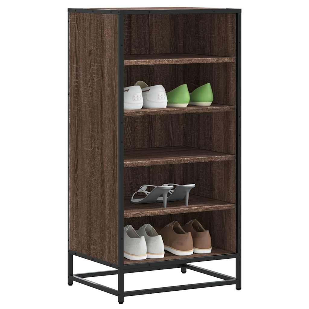 Shoe Rack Brown Oak Effect 48 X 38 X 97.5 Cm Particleboard