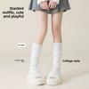 Spring and Summer College-style Pile Socks Make The Legs Look Slimmer, Elastic, Breathable and Do Not Roll Off. Pure Color Long Socks.
