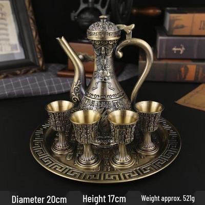 Changqi Vintage Hundred Blessings Bronze Wine Set