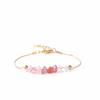 Festliche Geschenke Rosenquarz Erdbeerquarz und Klarquarz Splitter Armband Zarter Modeschmuck für Frauen Tägliches Tragen Einfaches Vielseitiges Accessoire