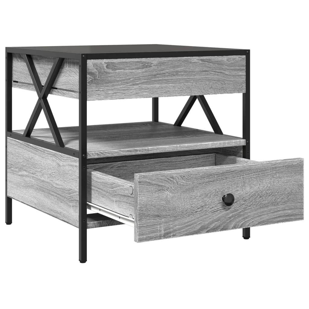 LED Infinity Coffee Table, Gray Sonoma Oak, 50x50x51 Cm