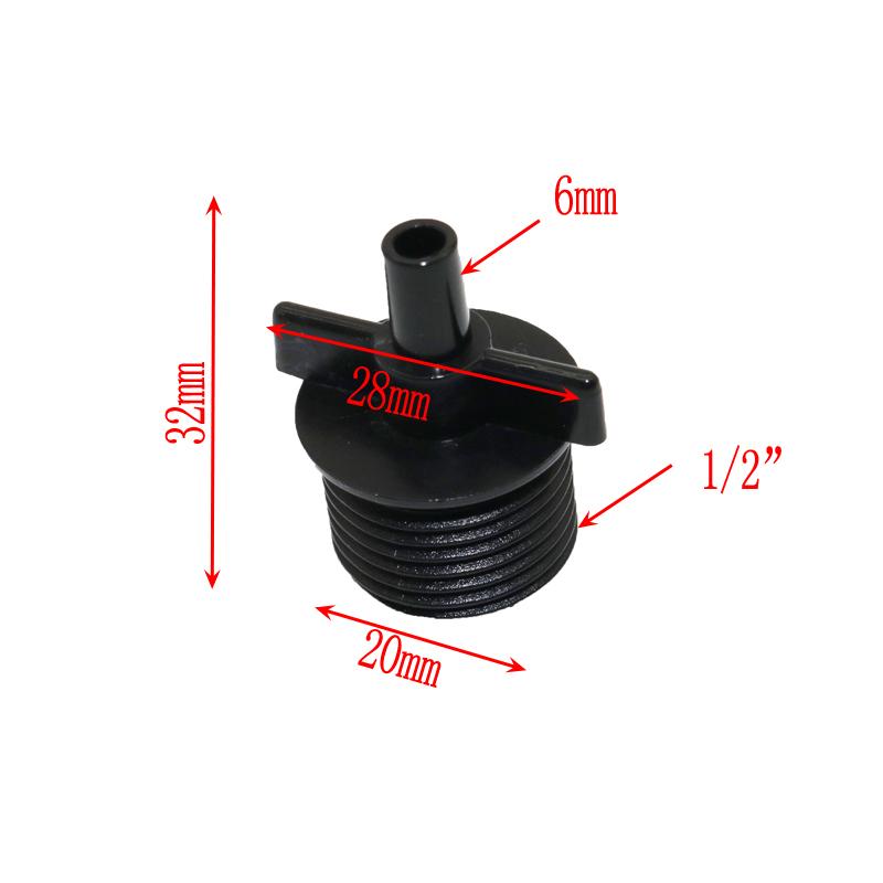 6pcs 1/2 Inch Adapter Connector Fountain Connector Garden Sprinkler Sprinkler System Accessories Gardening Tools Black