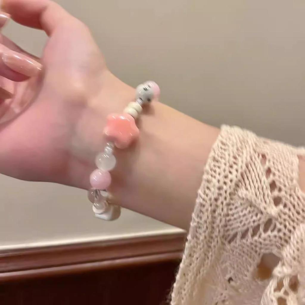 Charming Macaron Color Beaded Ceramic Bracelet – Niche, Versatile Dopamine Jewelry