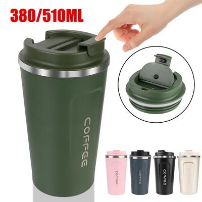Kaffeebecher Auslaufsicher Reise Thermo Becher 380/510ML Doppelwandiger Edelstahl Thermo Café Auto Thermosbecher für Tee Wasser Kaffee