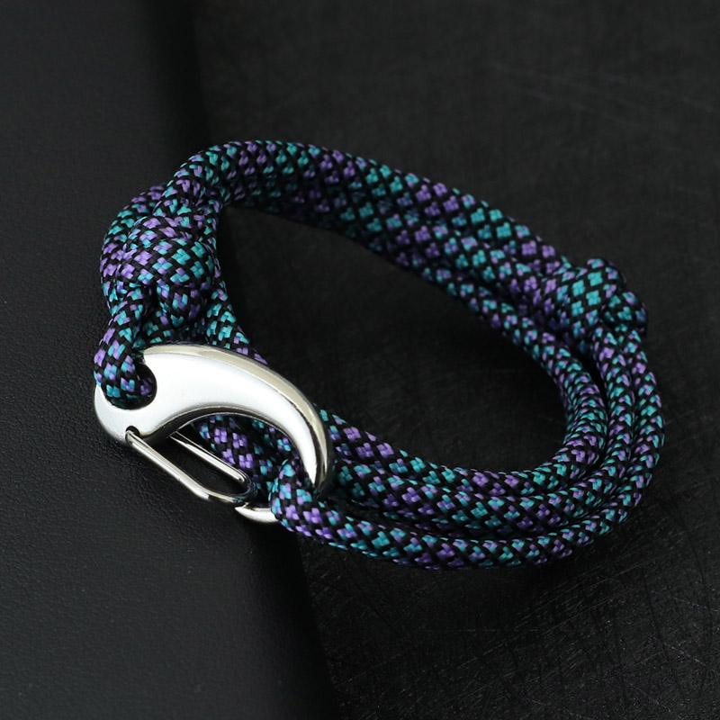 New Paracord Rope Bracelet For Men Stainless Steel Lobster Clasp Double Layer Warp Braclet Outdoor Survival Braslet Adjustable