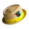 Chapéu Panamá Chapéu Pork Pie Masculino Chapéu Trilby Britânico Vintage Chapéu de Palha Fedora Chapéu de Sol Respirável para Praia Chapéu de Palha Tecido à Mão Boné