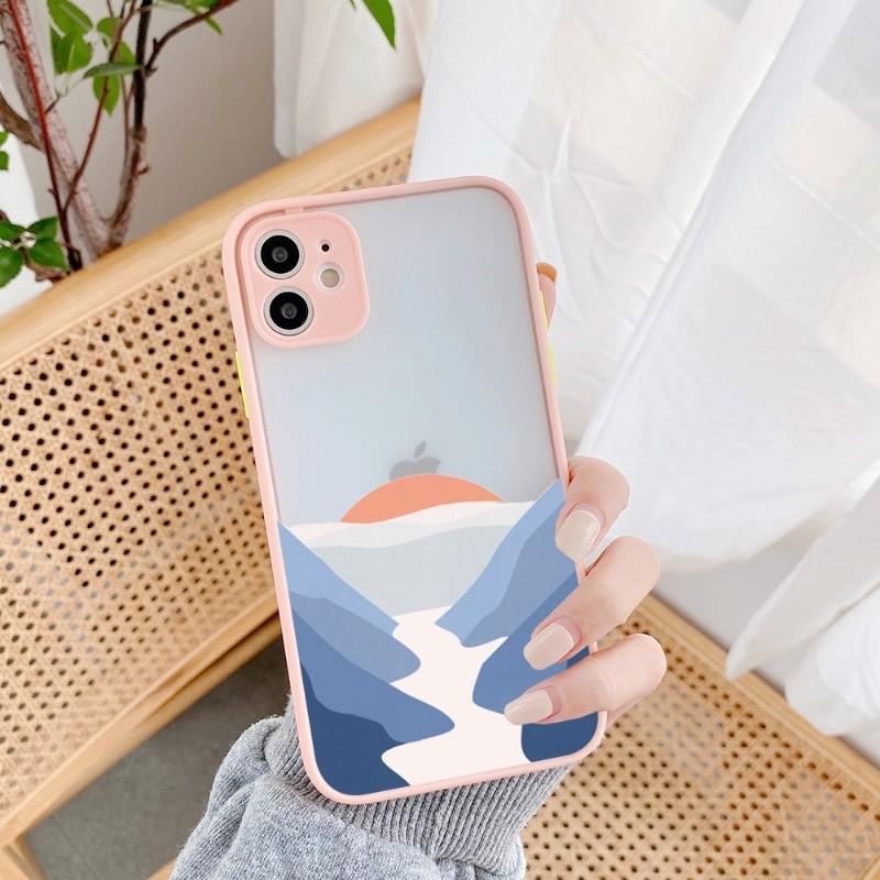 Geometric Minimalist Phone Case For IPhone 14 13 12 11 Mini Pro Max XS X Max XR 8 7 Plus SE 2022 Skin Color Phone Cover