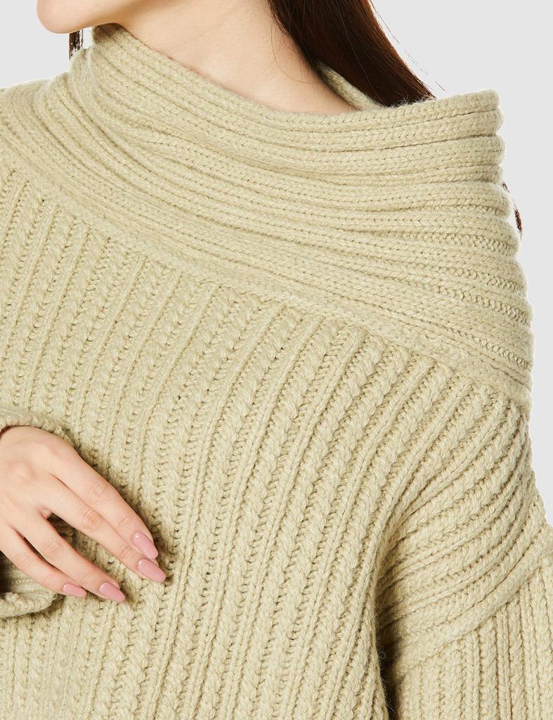 Snidel Asymmetrical Cable Knit Top SWNT205051 MNT Free Size Regular R Women's