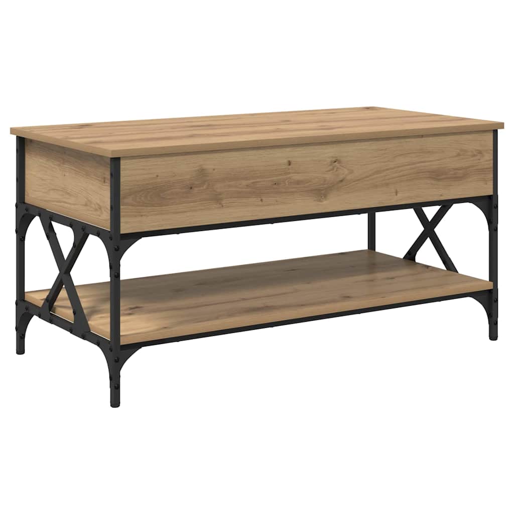 Artisan Oak Coffee Table 100 X 50 X 50 Cm Engineered Wood