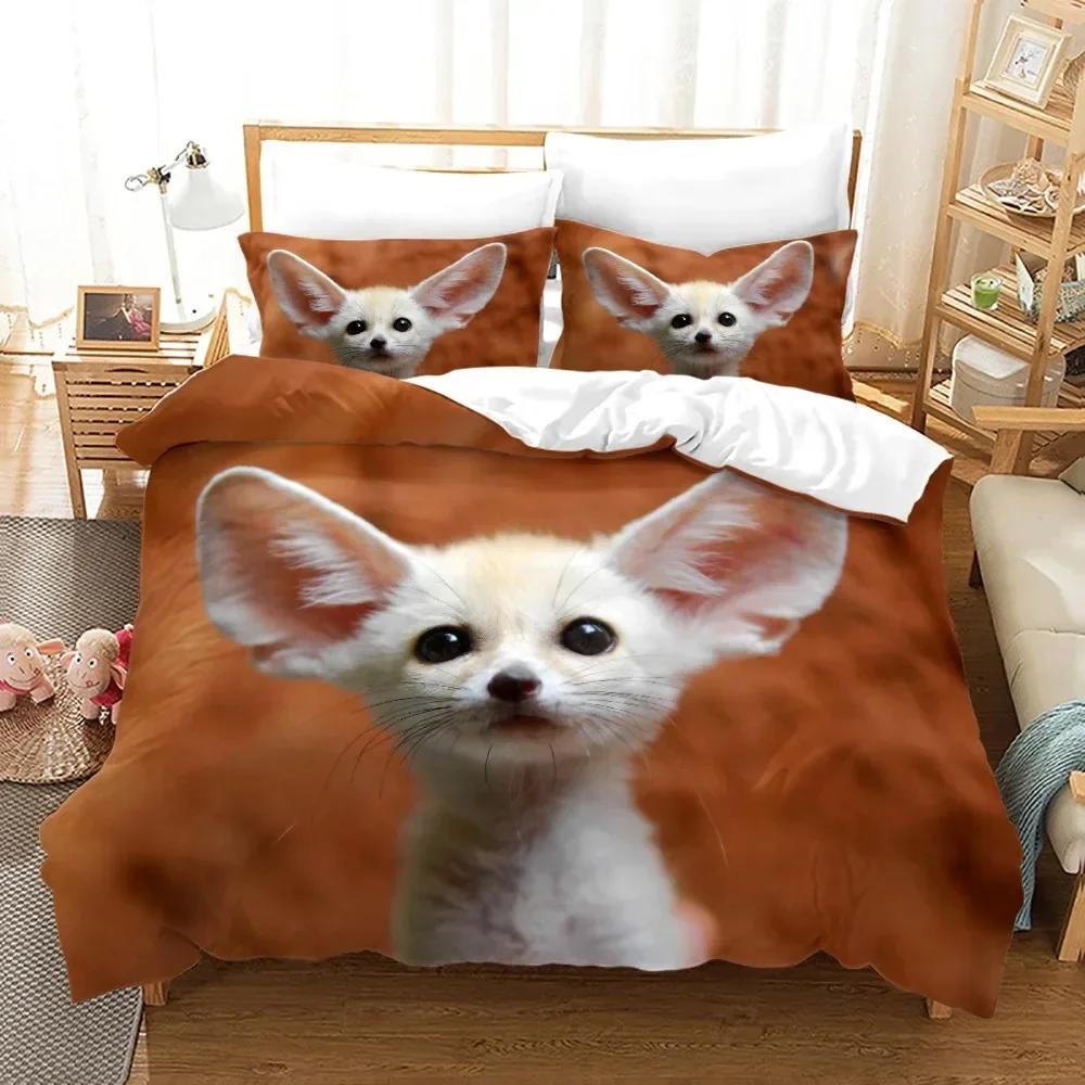 Fox 3D Animal Theme 3D Duvet Cover Bedding Set Comforter Linen Pillowcases Home Decor Single Double Twin King Queen