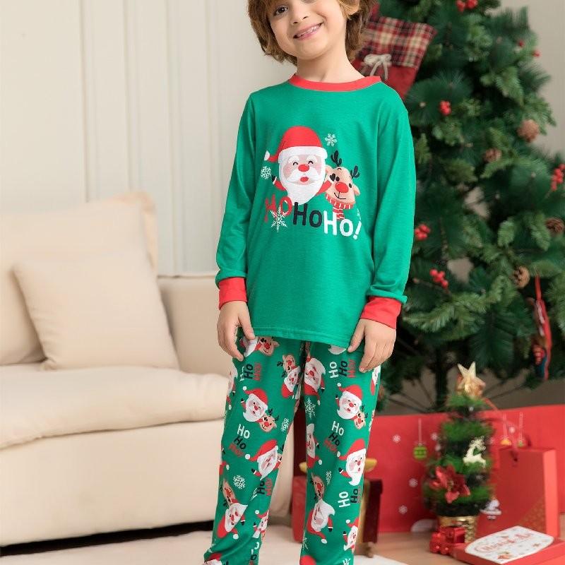 Festive Christmas Family Pajama Set Adorable Santa Print Soft Fabric For Everyone