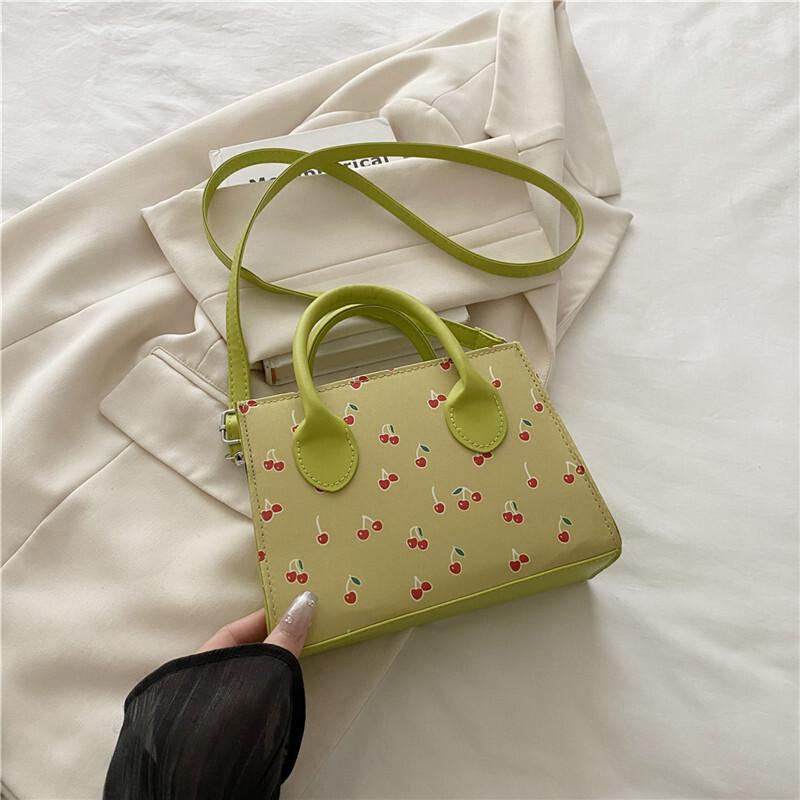 New Trendy Girl Handbag Fashi Commuter Cherry Pillow Bag Niche Printed Texture Shoulder Bag
